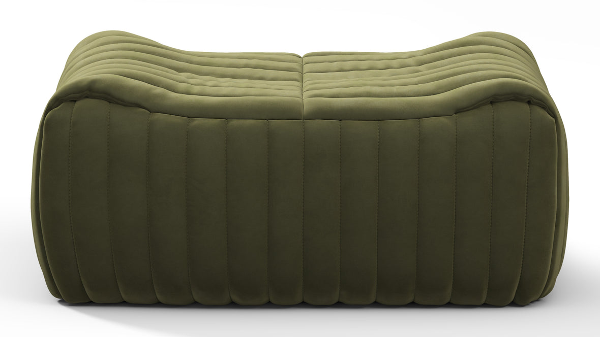 Sandra - Sandra Ottoman, Olive Green Velvet