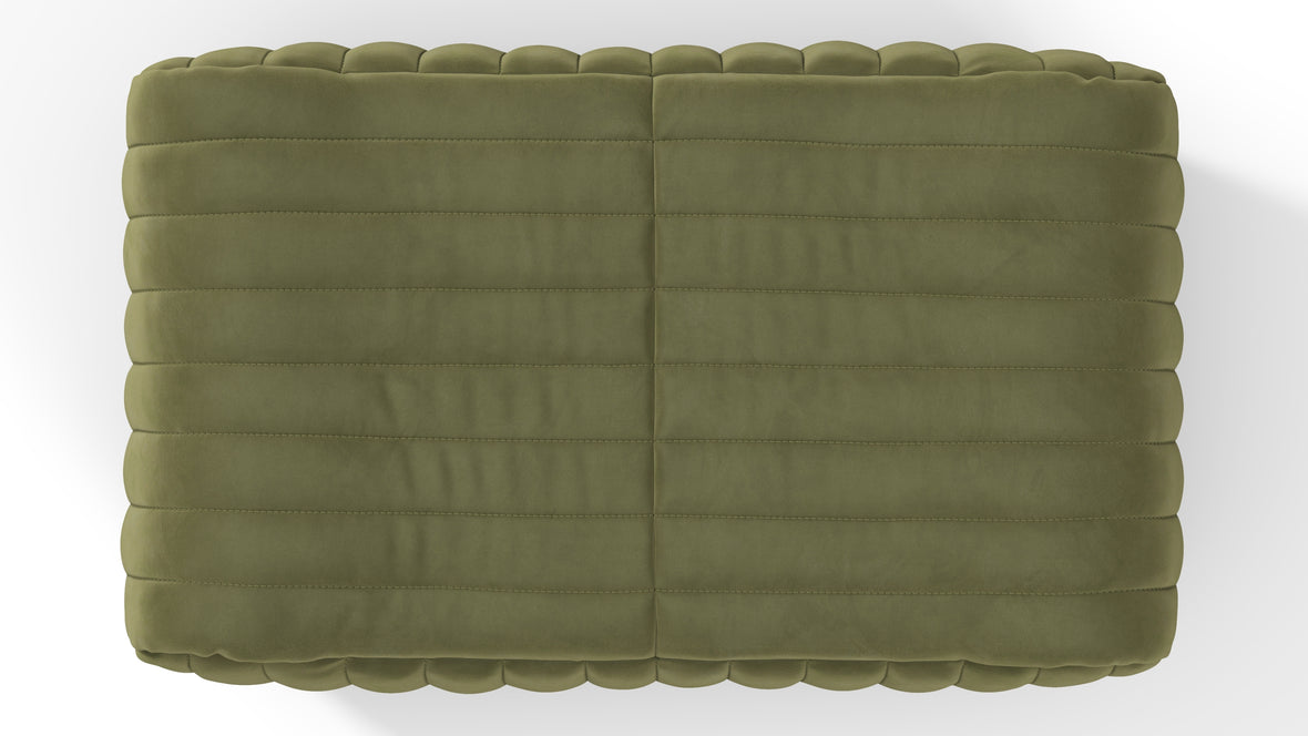 Sandra - Sandra Ottoman, Olive Green Velvet