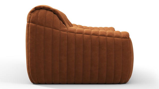 Sandra - Sandra Two Seater Sofa, Burnt Orange Vegan Suede