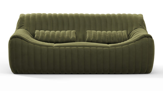 Sandra - Sandra Two Seater Sofa, Olive Green Velvet