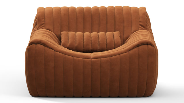 Sandra - Sandra Lounge Chair, Burnt Orange Vegan Suede