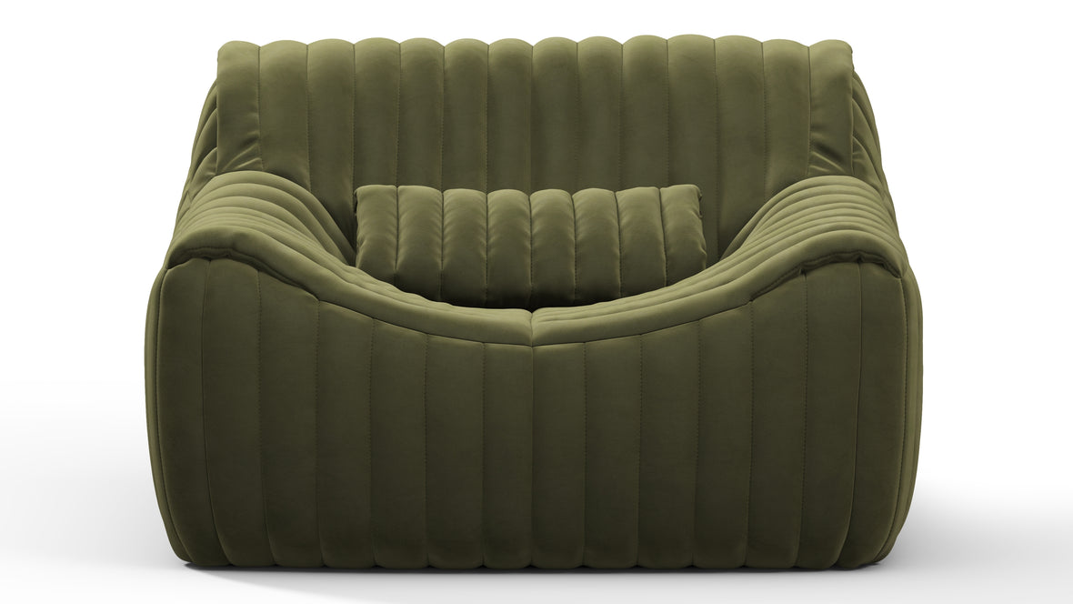 Sandra - Sandra Lounge Chair, Olive Green Velvet