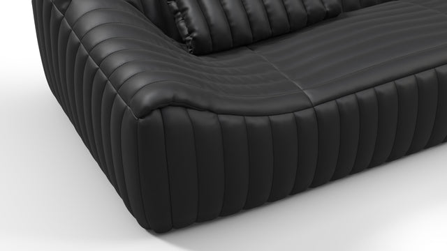 Sandra - Sandra Three Seater Sofa, Black Vegan Leather