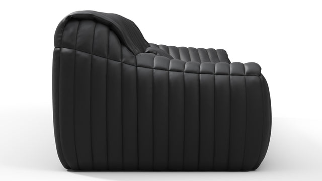 Sandra - Sandra Three Seater Sofa, Black Vegan Leather