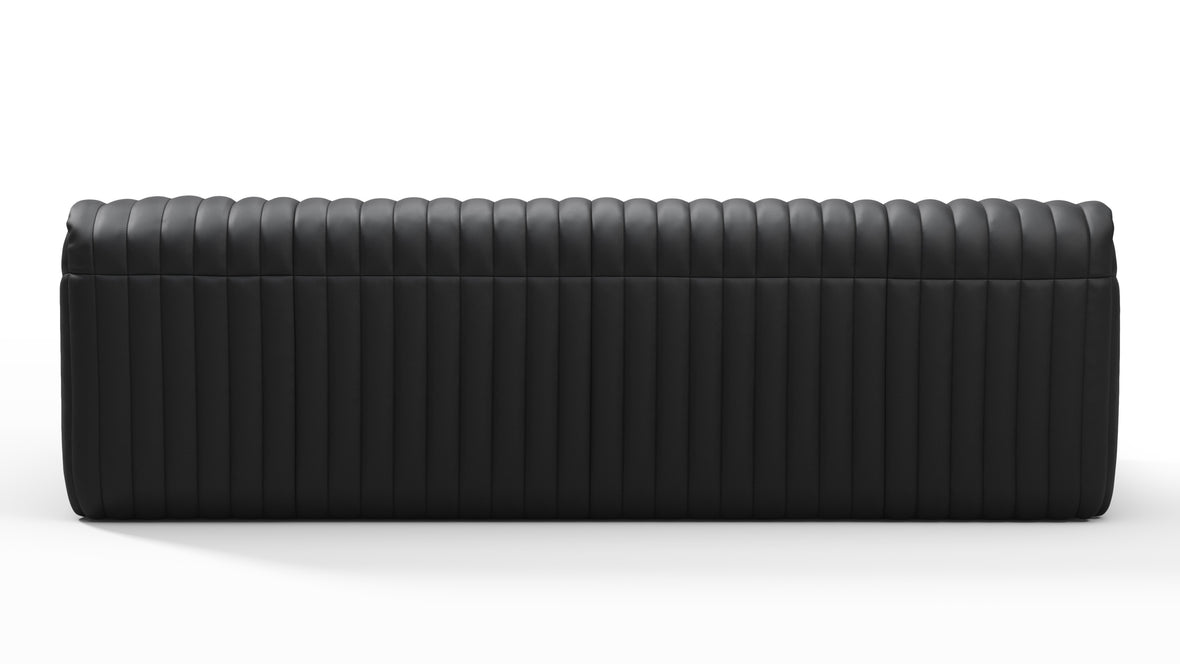 Sandra - Sandra Three Seater Sofa, Black Vegan Leather