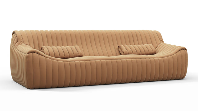 Sandra - Sandra Three Seater Sofa, Camel Premium Leather