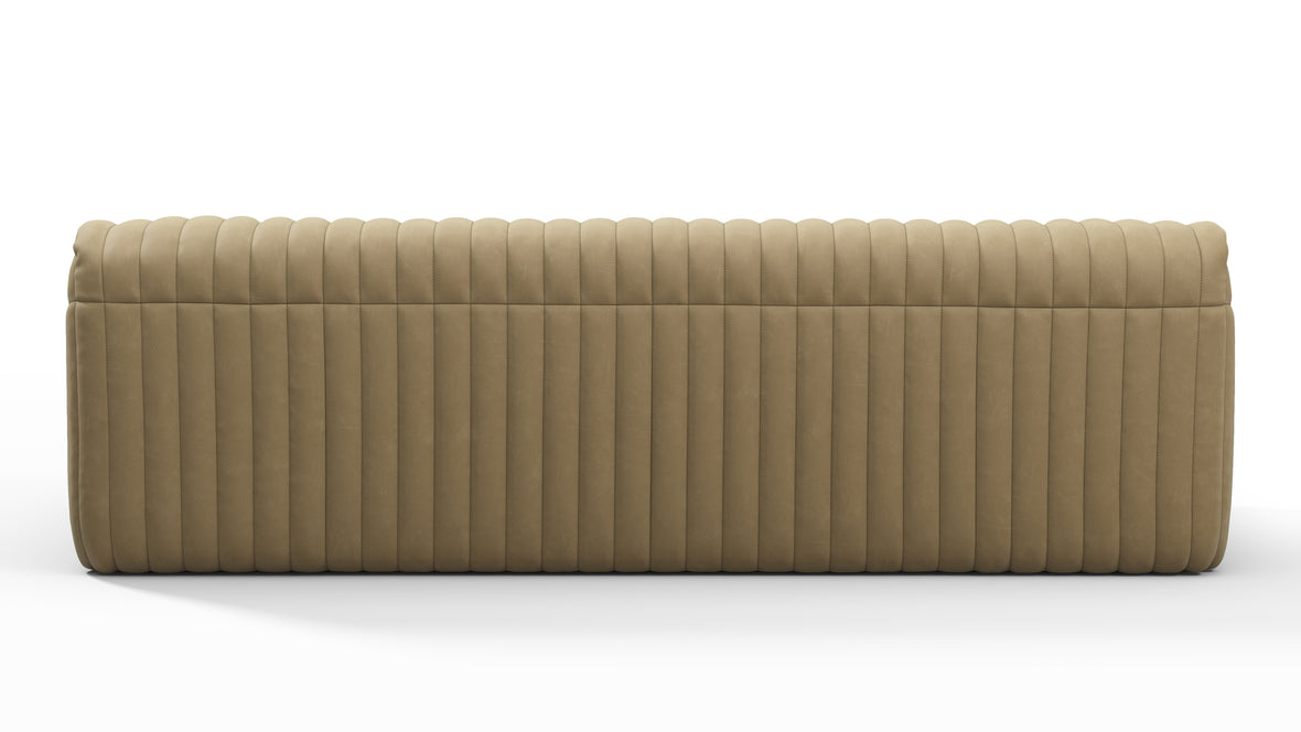 Sandra - Sandra Three Seater Sofa, Beige Vegan Leather