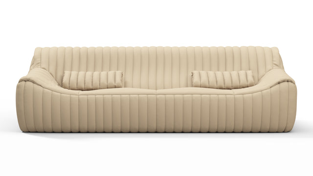 Sandra - Sandra Three Seater Sofa, Alabaster Vegan Leather