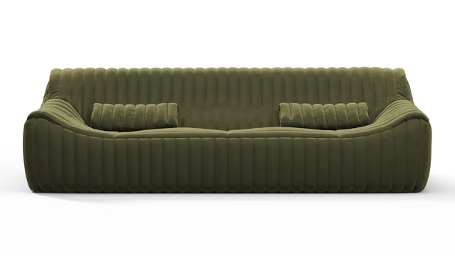 Sandra - Sandra Three Seater Sofa, Olive Green Velvet