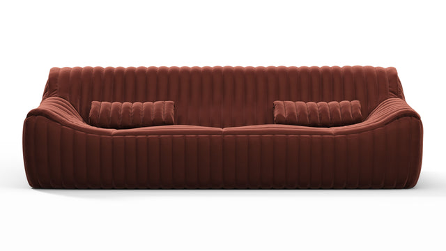 Sandra - Sandra Three Seater Sofa, Burgundy Velvet