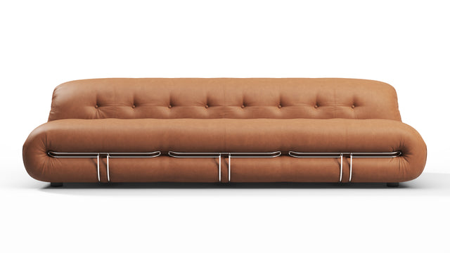 Soriana - Soriana Three Seater Sofa, Chestnut Vegan Leather