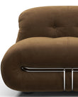 3 Seaters Soriana Three Seater Sofa, Brown Vegan Suede