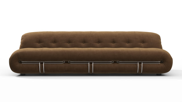 Soriana - Soriana Three Seater Sofa, Brown Vegan Suede