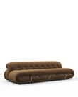3 Seaters Soriana Three Seater Sofa, Brown Vegan Suede