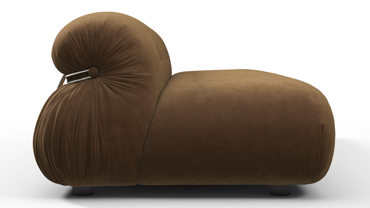 Soriana - Soriana Three Seater Sofa, Brown Vegan Suede