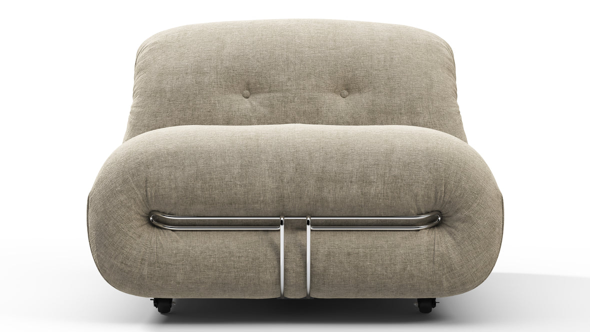 Soriana - Soriana Lounge Chair, Beige Gray Chenille