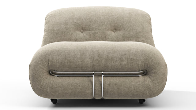 Soriana - Soriana Lounge Chair, Beige Gray Chenille