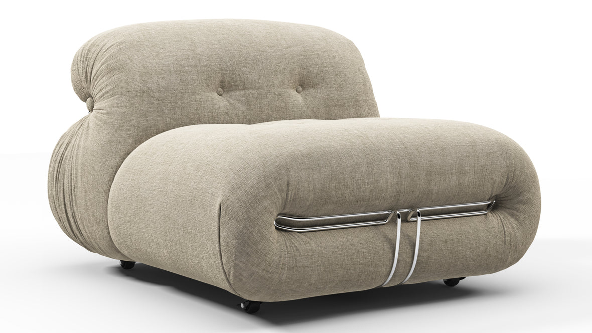 Soriana - Soriana Lounge Chair, Beige Gray Chenille