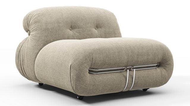 Soriana - Soriana Lounge Chair, Beige Gray Chenille