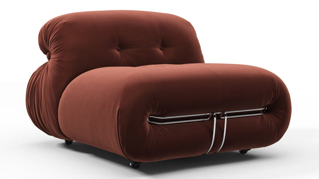 Soriana - Soriana Lounge Chair, Burgundy Velvet