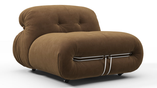 Soriana - Soriana Lounge Chair, Brown Vegan Suede