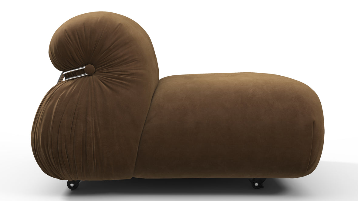 Soriana - Soriana Lounge Chair, Brown Vegan Suede