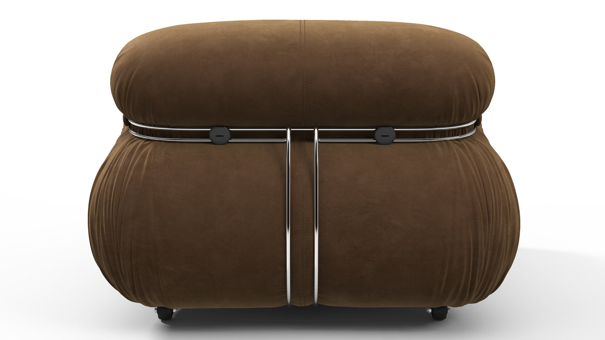 Soriana - Soriana Lounge Chair, Brown Vegan Suede