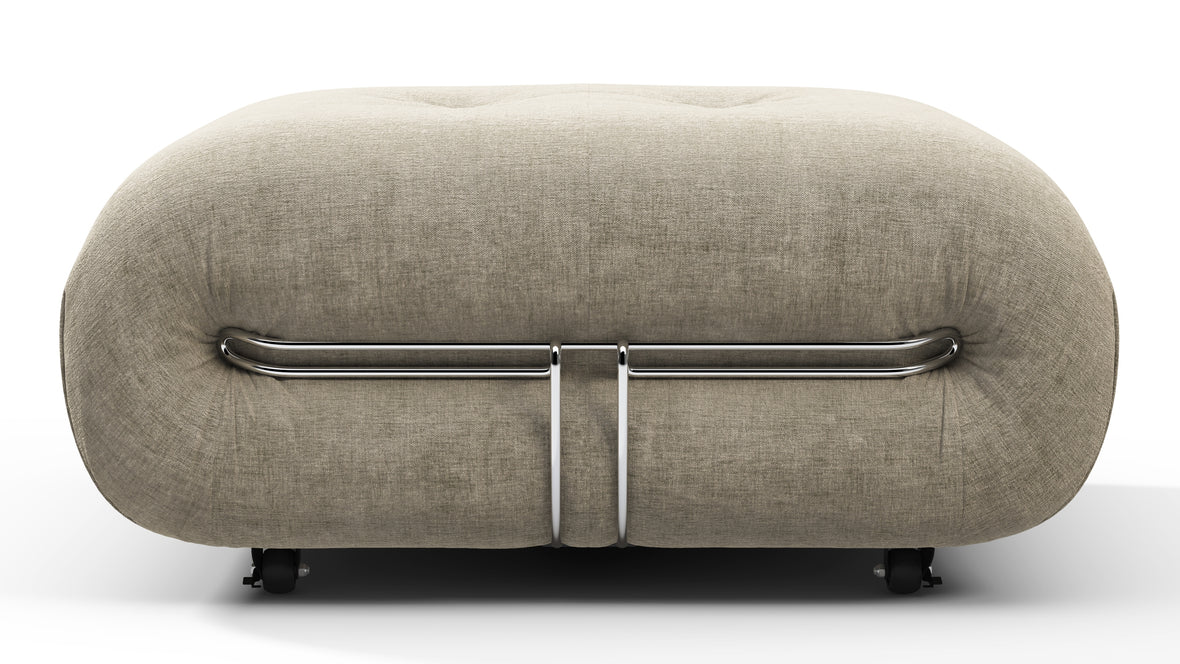 Soriana - Soriana Ottoman, Beige Gray Chenille