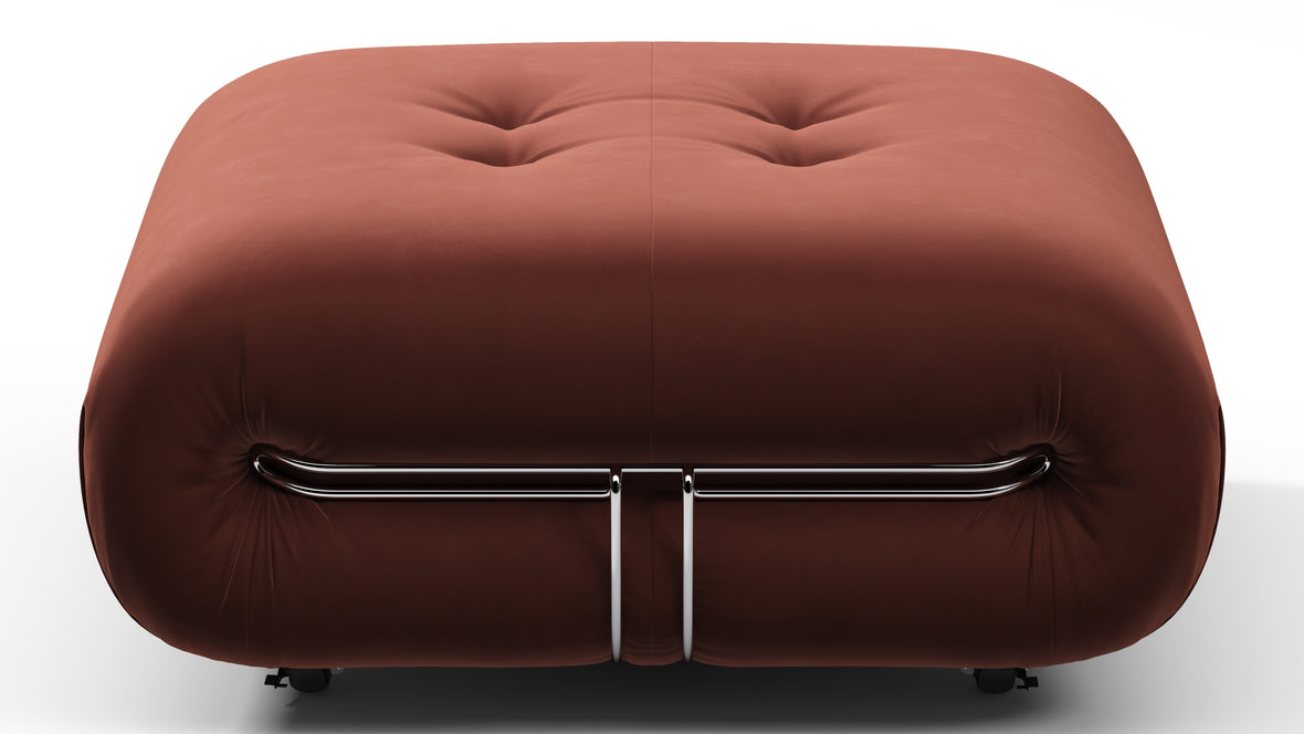 Soriana - Soriana Ottoman, Burgundy Velvet