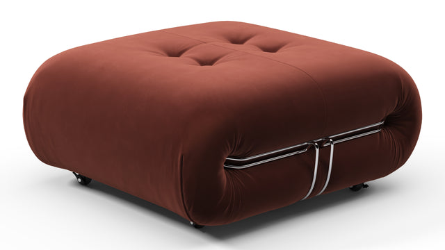 Soriana - Soriana Ottoman, Burgundy Velvet