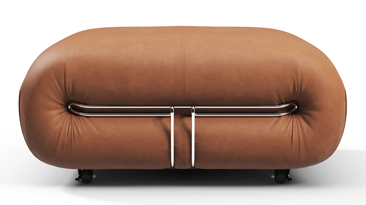 Soriana - Soriana Ottoman, Chestnut Vegan Leather