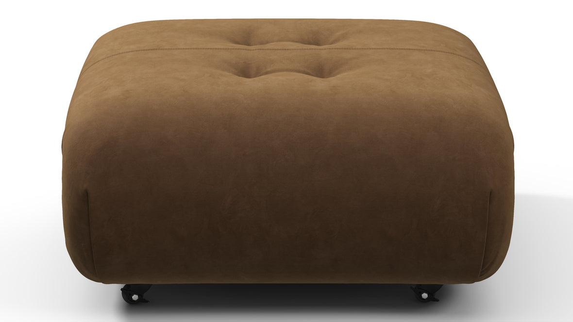 Soriana - Soriana Ottoman, Brown Vegan Suede