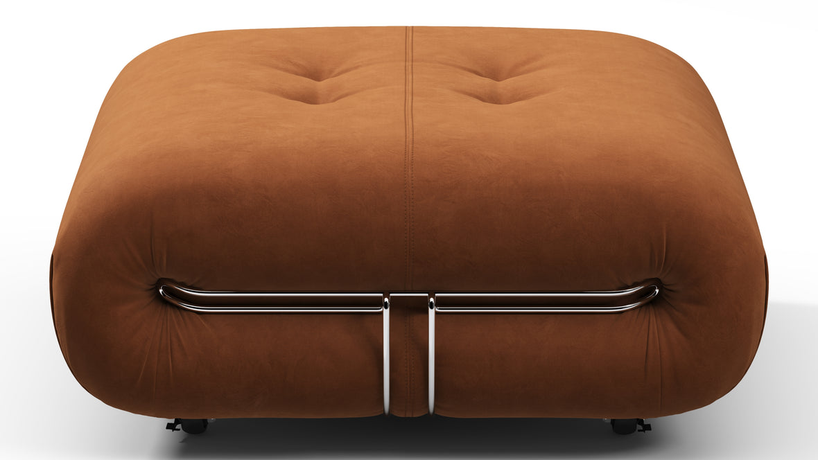 Soriana - Soriana Ottoman, Burnt Orange Vegan Suede