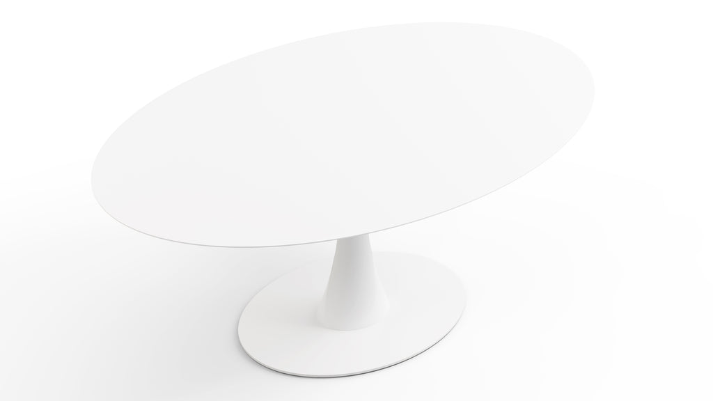 Aarhus Oval Dining Table, White Lacquer, 67" | Interior Icons