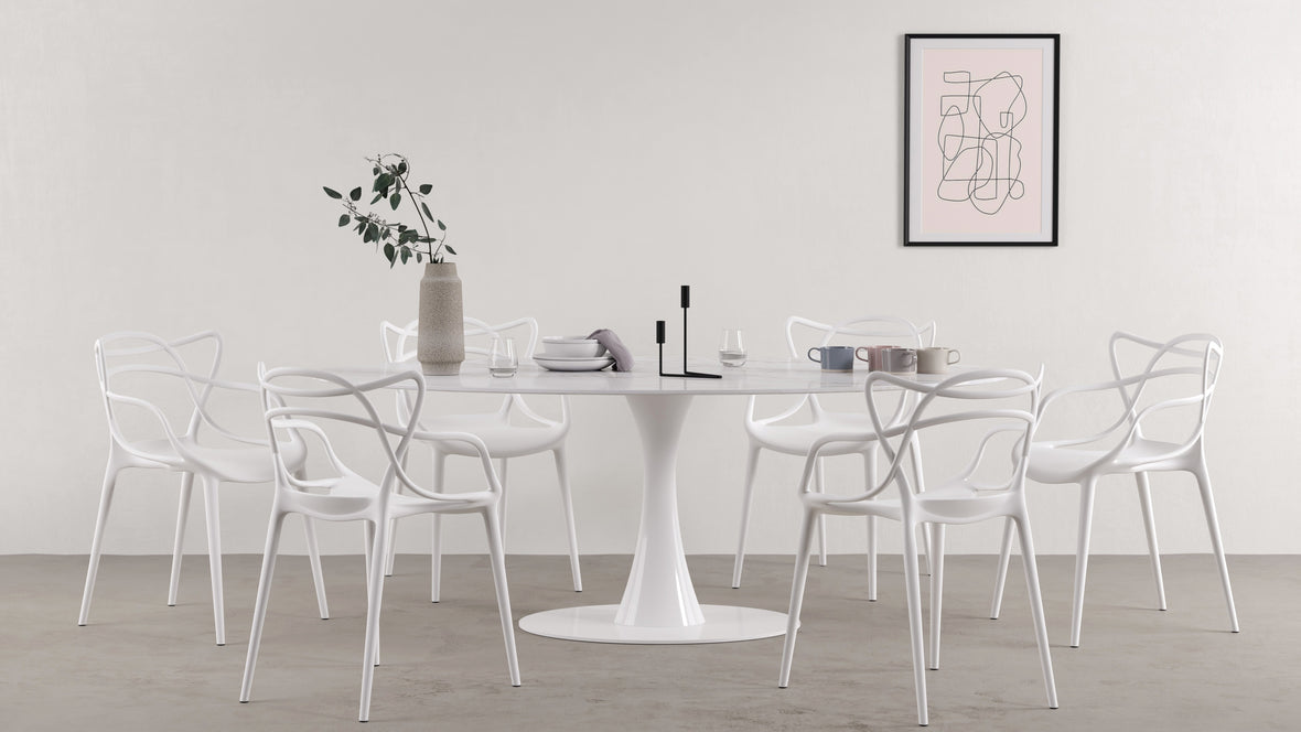 Aarhus - Aarhus Oval Dining Table, Calacatta Marble, 77