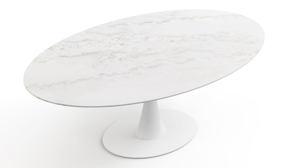 Aarhus - Aarhus Oval Dining Table, Calacatta Marble, 77