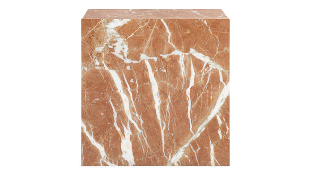 Plinth - Plinth Short Side Table, Rojo Alicante Marble