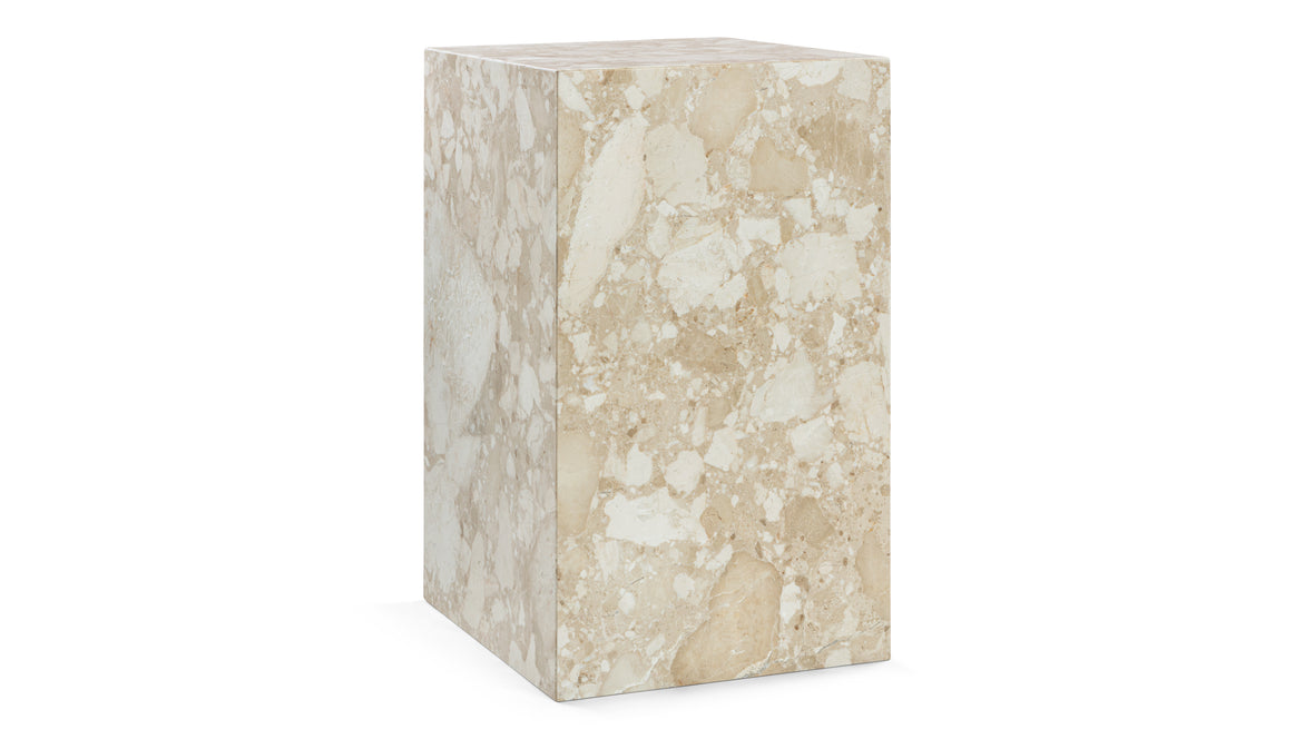 Plinth - Plinth Side Table, Kunis Breccia Marble