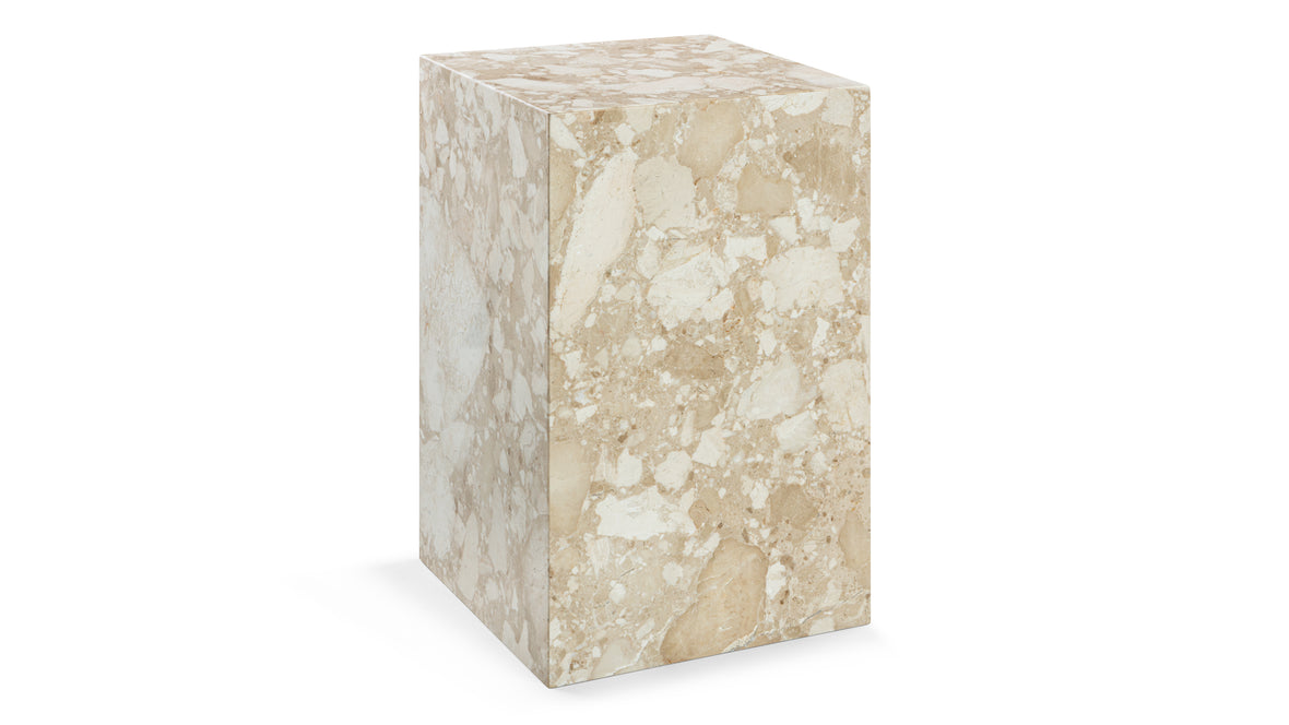 Plinth - Plinth Side Table, Kunis Breccia Marble