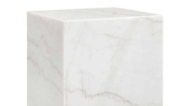 Plinth - Plinth Side Table, White Marble