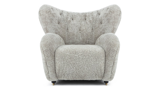 Tired Man - Tired Man Lounge Chair, Soft Gray Luxe Sheepskin