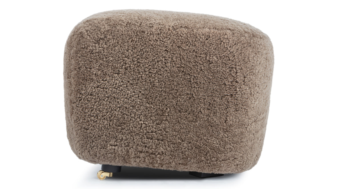 Tired Man - Tired Man Ottoman, Cappuccino Luxe Sheepskin