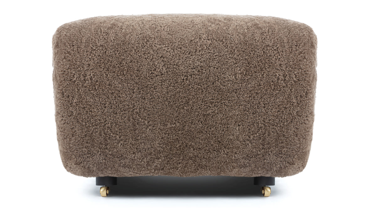 Tired Man - Tired Man Ottoman, Cappuccino Luxe Sheepskin