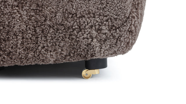 Tired Man - Tired Man Ottoman, Frosted Coco Luxe Sheepskin