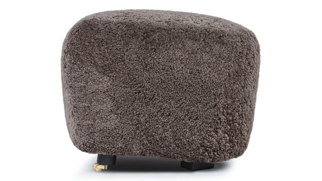 Tired Man - Tired Man Ottoman, Frosted Coco Luxe Sheepskin