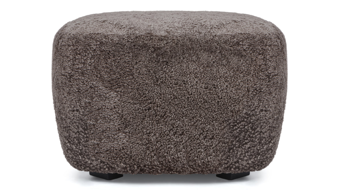 Tired Man - Tired Man Ottoman, Frosted Coco Luxe Sheepskin