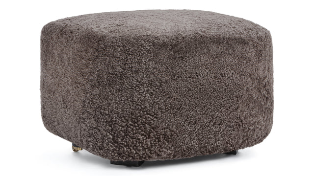 Tired Man - Tired Man Ottoman, Frosted Coco Luxe Sheepskin