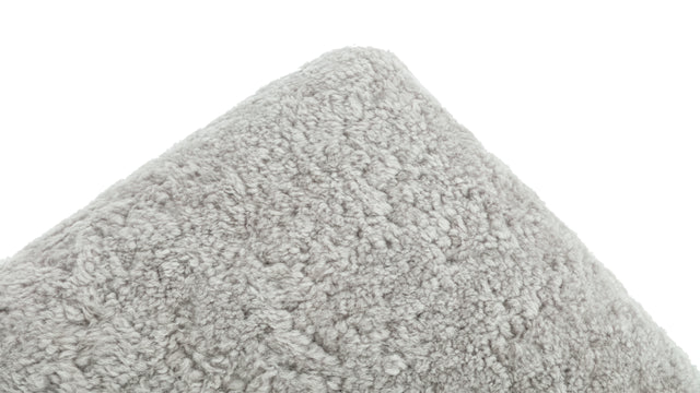 Tired Man - Tired Man Ottoman, Soft Gray Luxe Sheepskin