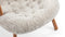 Clam - Clam Chair, Soft Gray Luxe Sheepskin