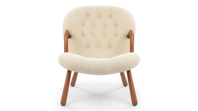 Clam - Clam Chair, White Short Hair Sherpa